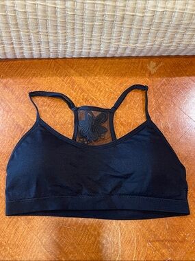 Black Floral-Back Bralette - Women's Intimates M